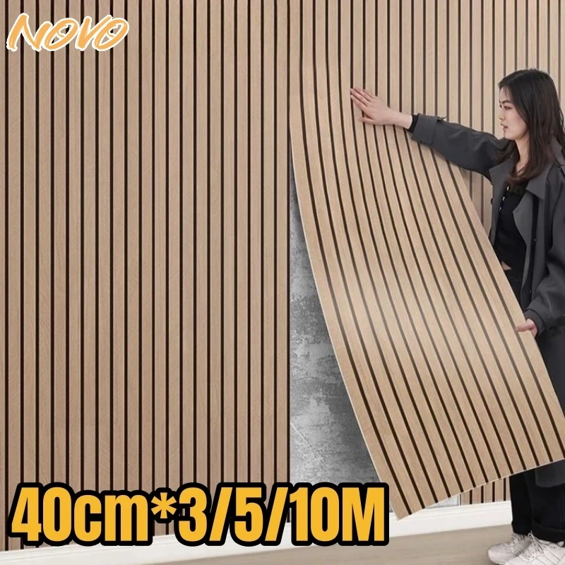 10Mx40cm Self Adhesive Wall Wallpaper Faux Wood Grain Wall Panels for Interior Decor Thicken Foam Self-Adhesive Wallpapers Home