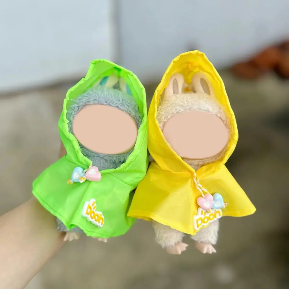 Ropa para muñecas Labubu de 15-17cm, Mini impermeable, Botas de lluvia, perchas forradas de goma, accesorios de ropa para muñecas para niños y niñas N1F8