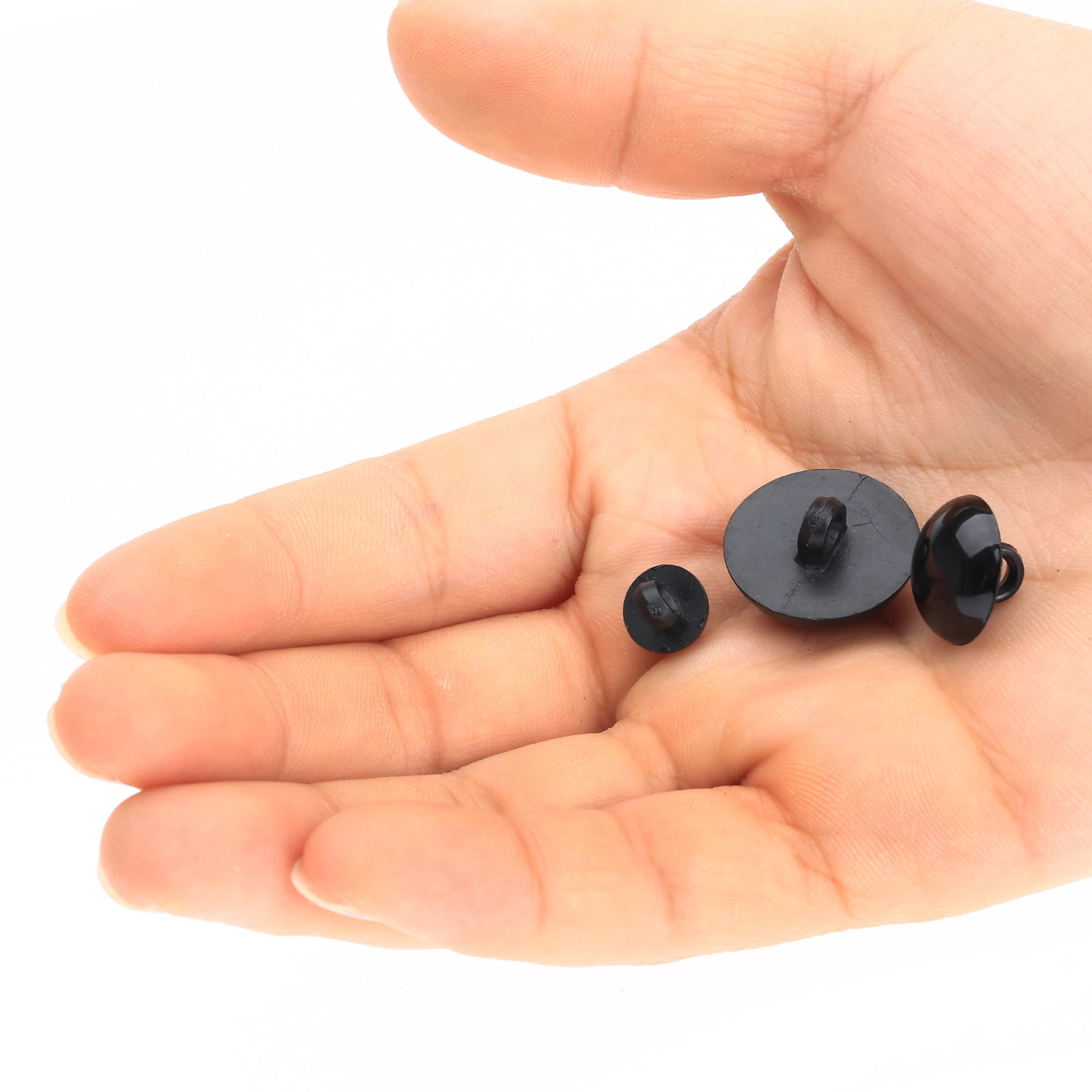 100Pcs/lot Black Resin Buttons Round Mushroom Domed Sewing Shank Black DIY Animal Eyes Safety Toy Craft Decor Buttons For Kids