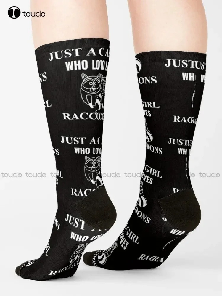 Just A Girl Who Loves Raccoons Socks Athletic Socks Men Personalized Custom Unisex Adult Teen Youth Socks Custom Gift Funny Art