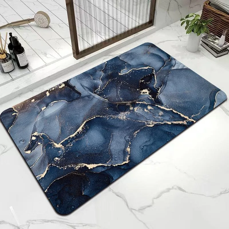 Marble Pattern Bathroom Absorbent Floor Mat Home Decoration Room Door Mat Bedroom Living Room Entrance Entrance Carpet