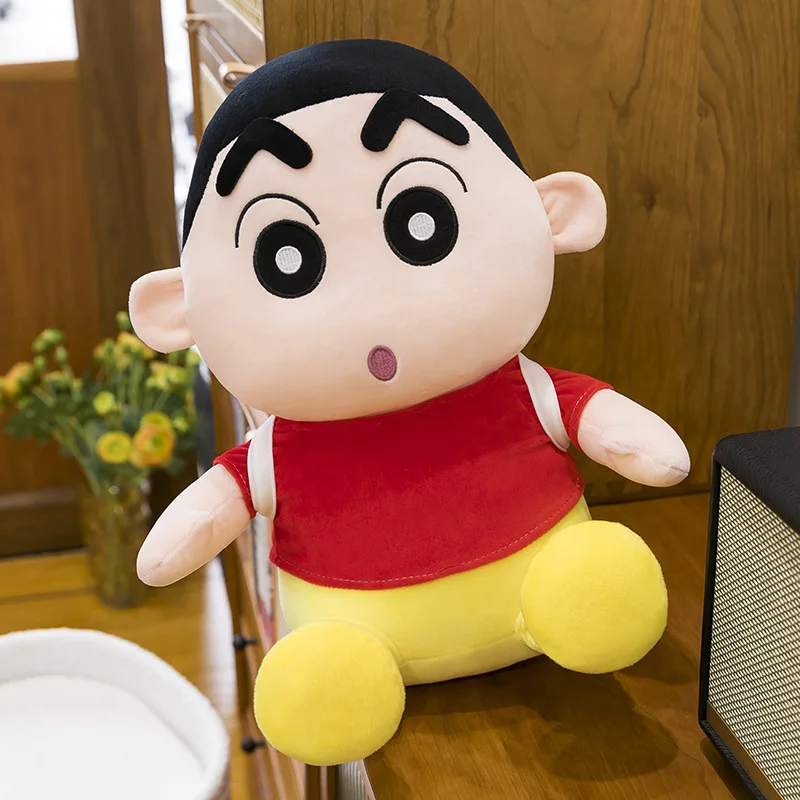 Kawaii Crayon Shin Chan Plush Toy Cartoon Backpack Plush Toy Stuffed Doll Sleeping Pillow for Kids Birthday Xmas Gift for Girls