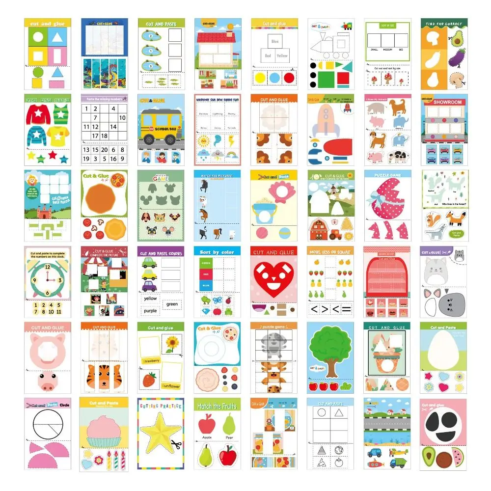 

Paper Children's Paper-cut Book Montessori Arts and Crafts Cutting Activity Book Scrapbooking Educational