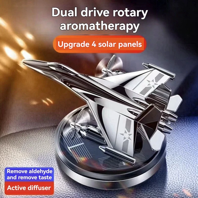 Solar Car Air Freshener,Al Alloy Airplane Air Fresheners for Car, Car Perfume Aromatherapy Diffuser-ABWY
