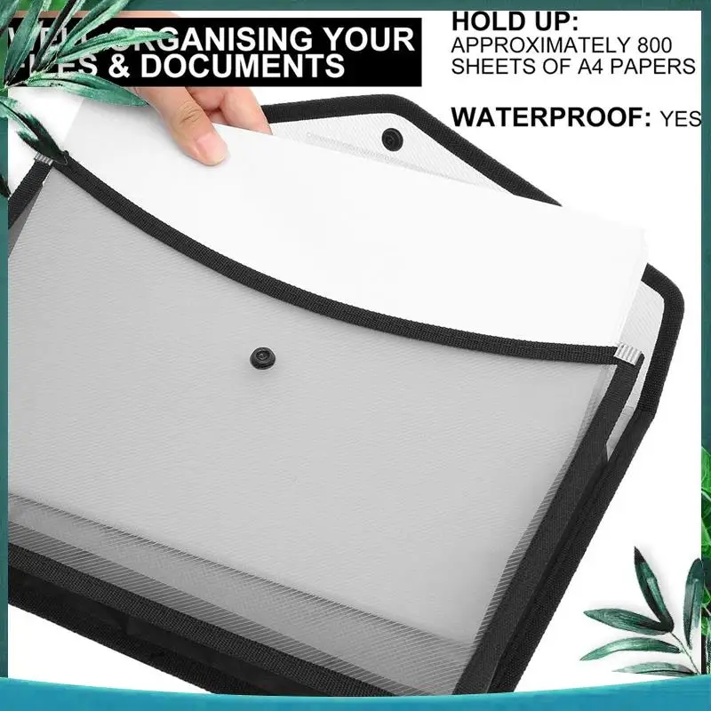 6Piece A4 Capacity Plastic Bag File Organizer Document Bag Stationery Storage Pouch