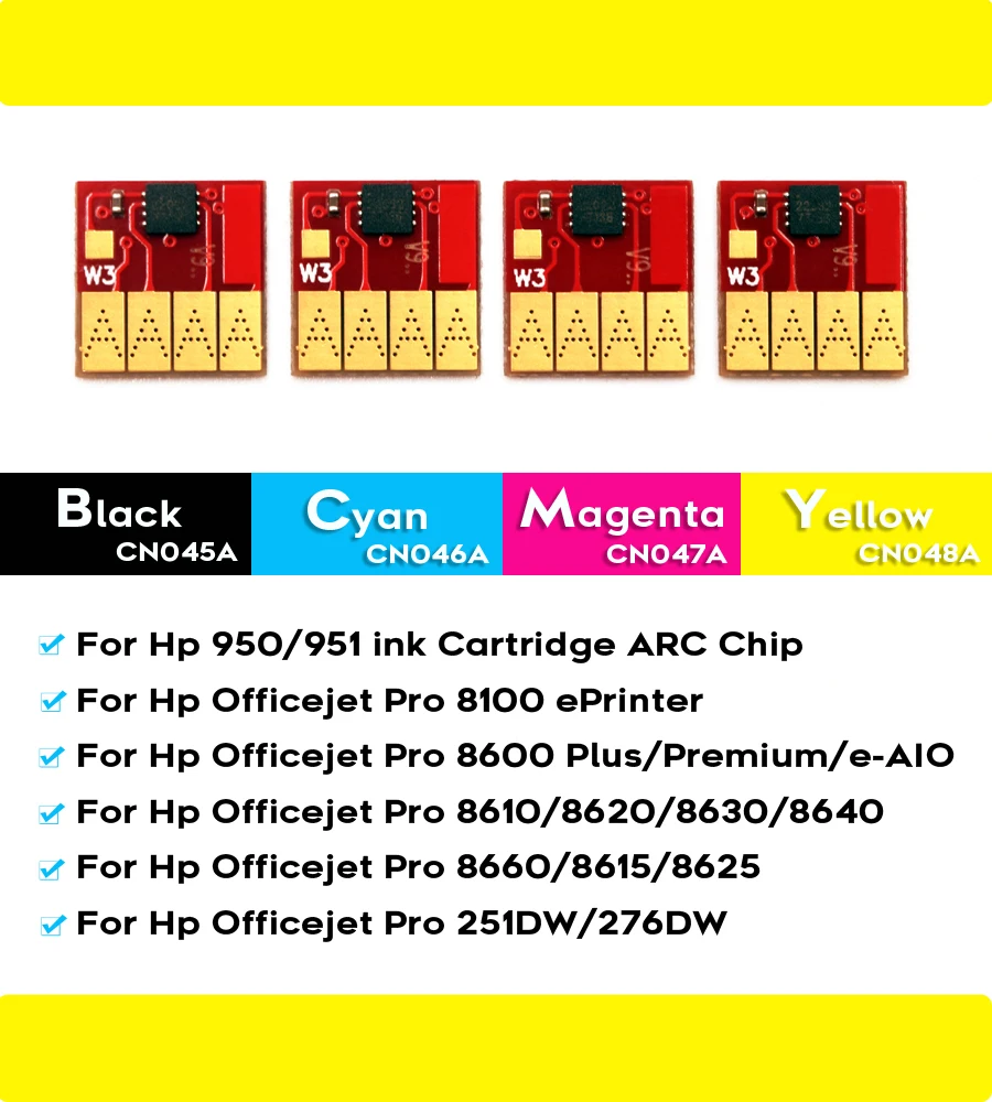 New Updated 950 951 ARC Auto-Reset Chips For HP Officejet Pro 8100 8600 8610 8620 8630 8660 8615 Printers Ciss Refill Cartridge