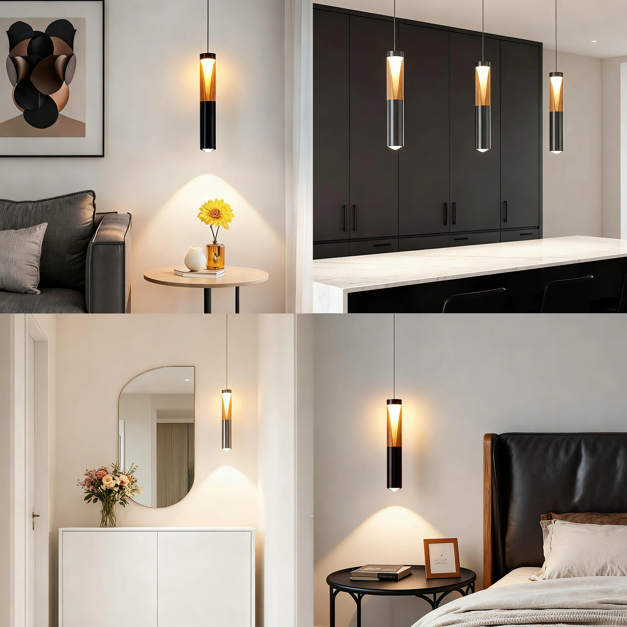 الحديثة الشمال قلادة Led ضوء غرفة المعيشة غرفة الطعام غرفة نوم دافئ أبيض معلق مصباح الأنابيب اسطوانة خط الثريا ديكور المنزل #4