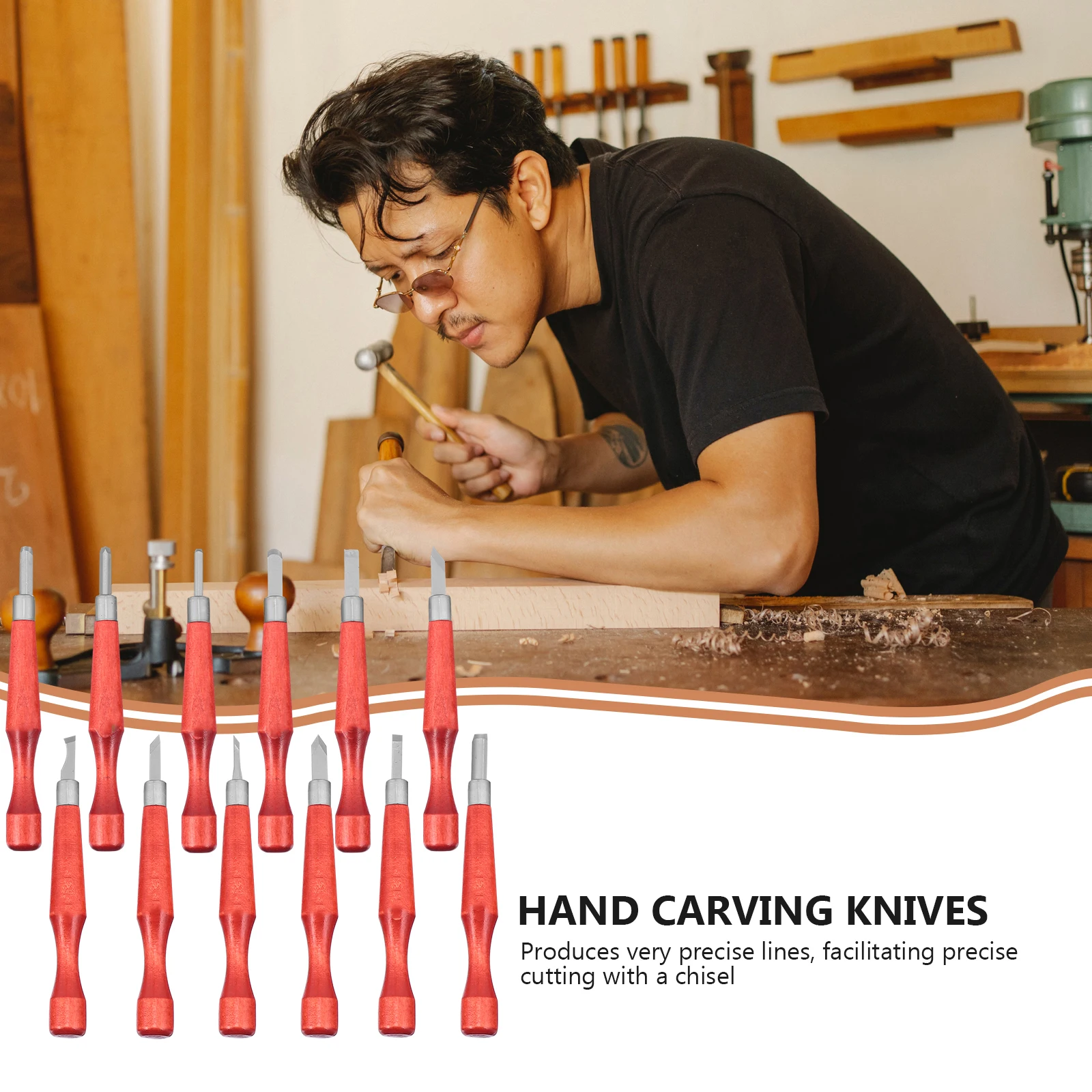 

12 Pcs Woodworking Carving Tools Durable Knives for Model Marking Mat Cutting Etching Artwork Craft Supplies Engraving