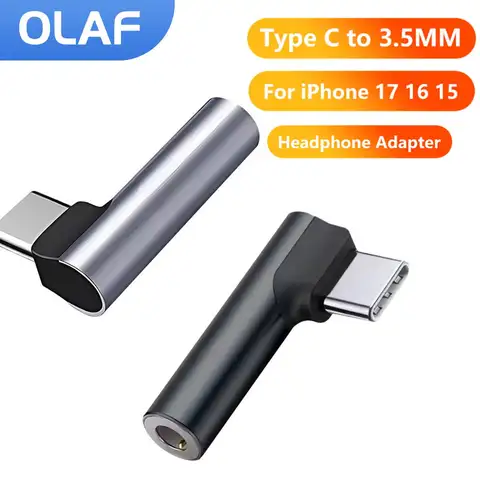 Adattatore per auricolari USB tipo C a jack da 3,5 a gomito USB-C Convertitore audio da 3 5 mm per IPhone 17 16 15 Pro MAX Samsung Huawei Xiami