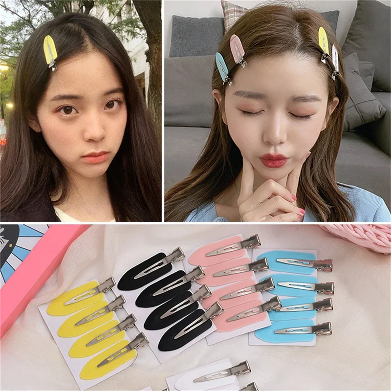 

4Pcs/Set Candy Color Seamless Wide Resin Hair Clips Transparent Duckbill Hair Clips Makeup Protection