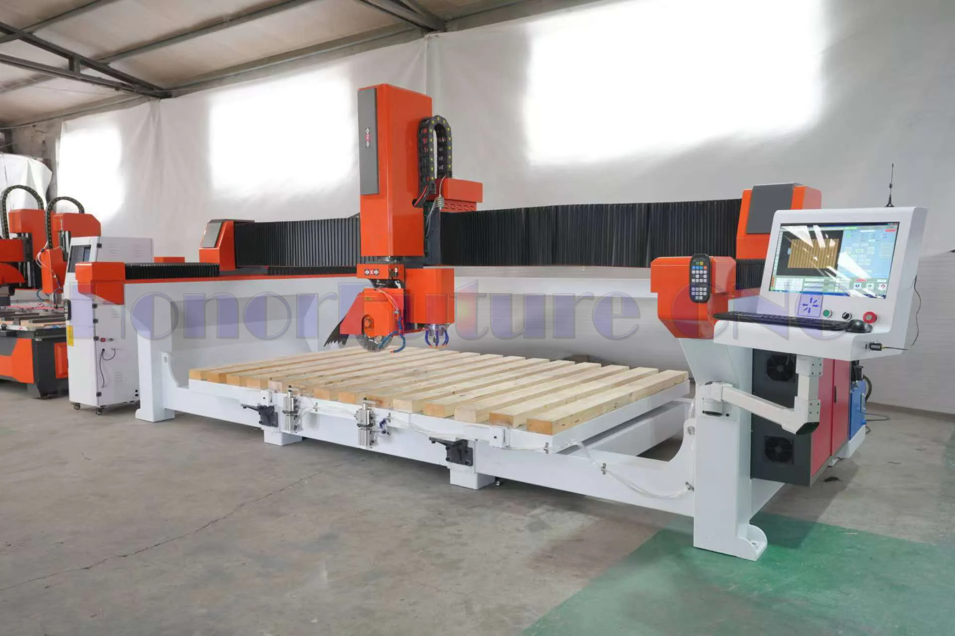 Smart 5 Axis CNC Bridge Saw Stone Cutting Machine for Granite Marble Quartz Rock Slab Plate Tiles With CCD Camera