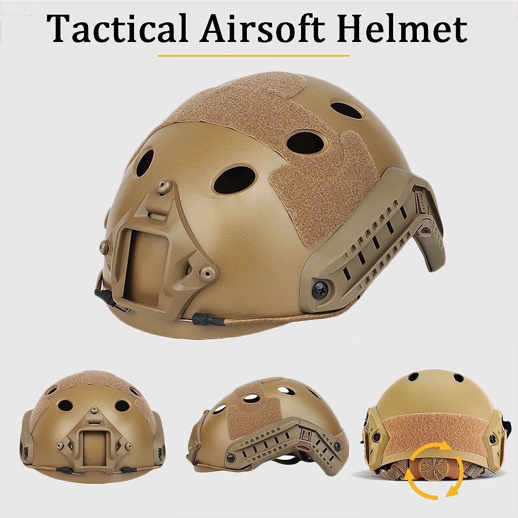 PJ-Type FAST Helmet, with PVS-14 NVG Mount and Telescope Model, Flashlight, Helmet Cover, for Hunting Shooting Outdoor Sports image 3