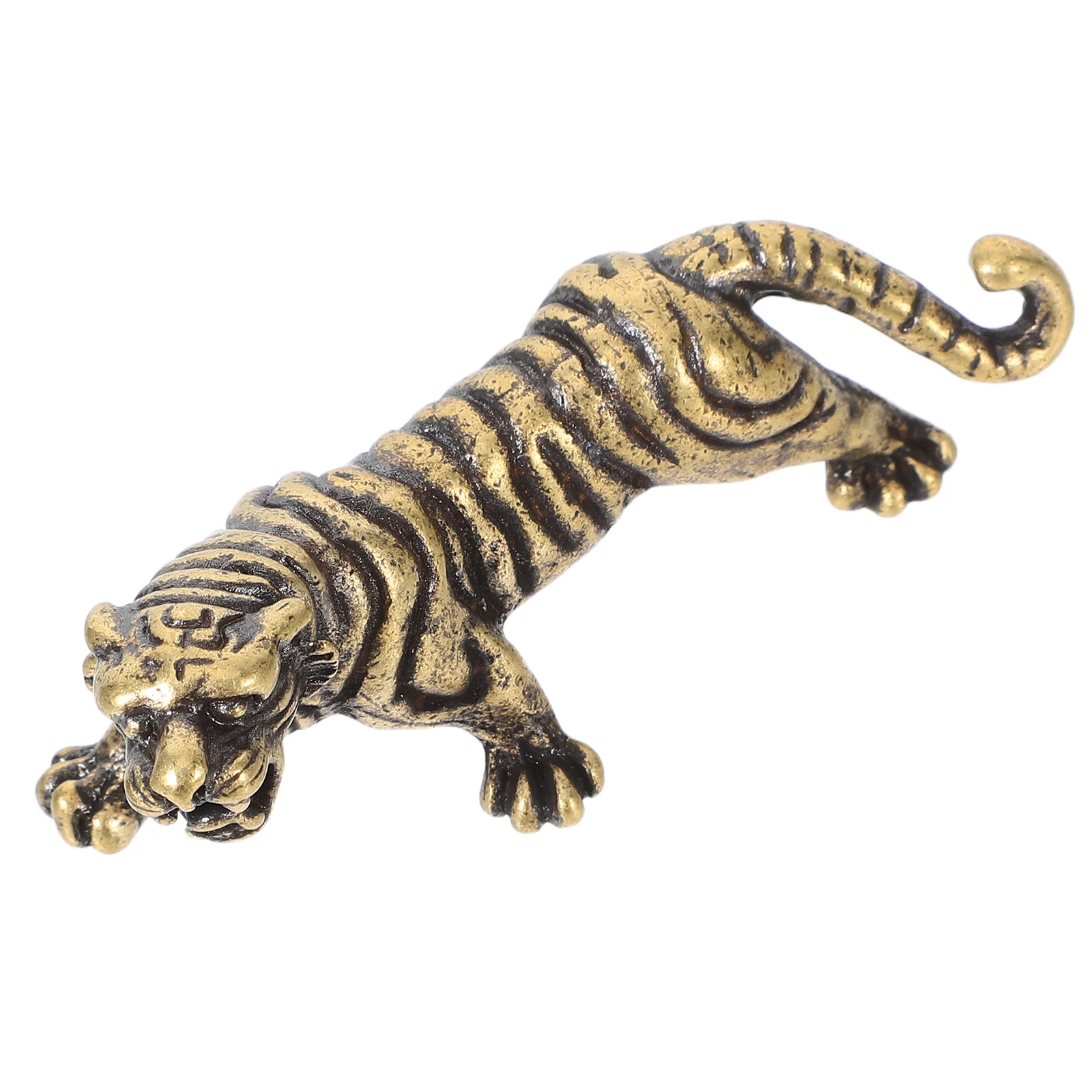 

Miniature Brass Tiger Statue Exquisite Hand-Carved Decor for Home Office Vintage Style Elegant Craftsmanship Brass Statue