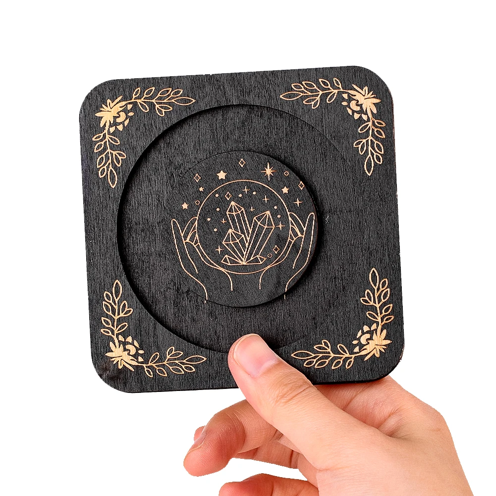 

Concave Square Black Natural Wood Bracelet Display Tray Creative Bracelet Display Stand Organizer for Bracelet Bead Positioning