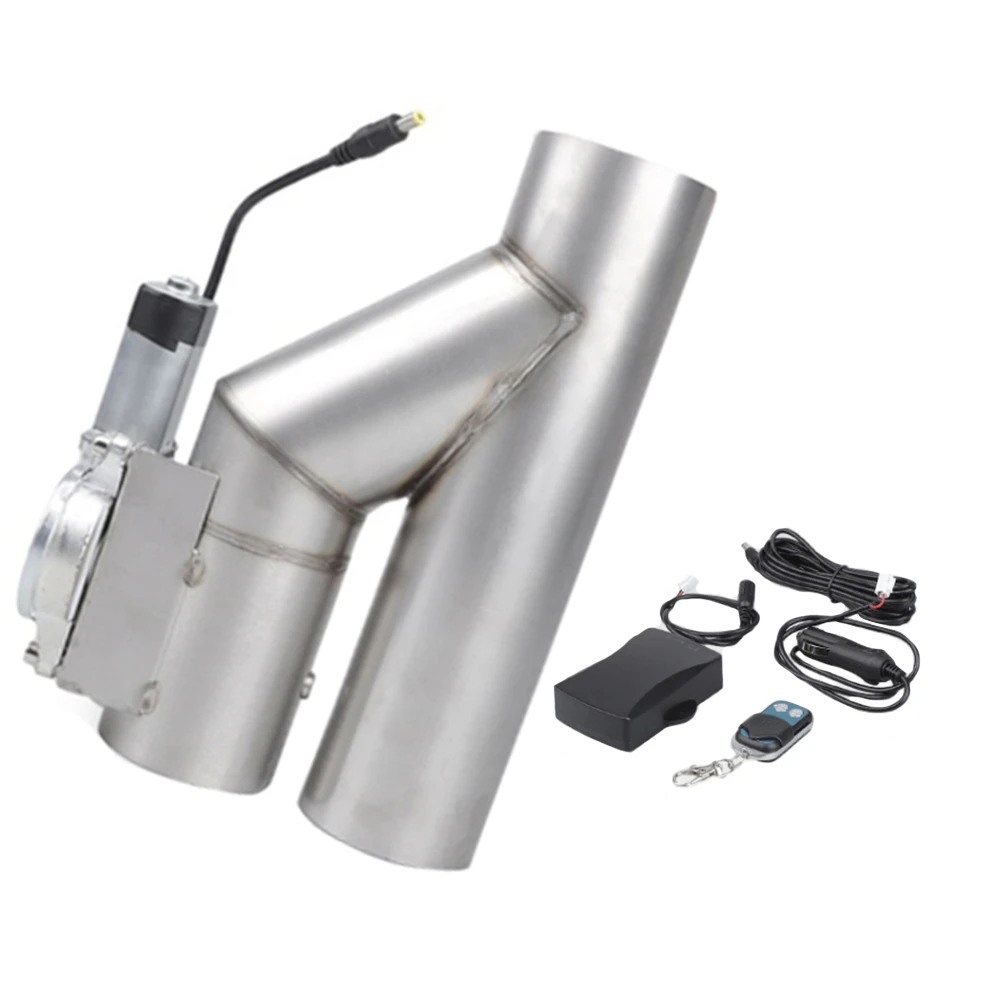 Universal 2'' 2.5'' 3 Electric Exhaust Cutout Valve Y Pipe Exhaust Pipe Single Valve System with Controller Remote Kit