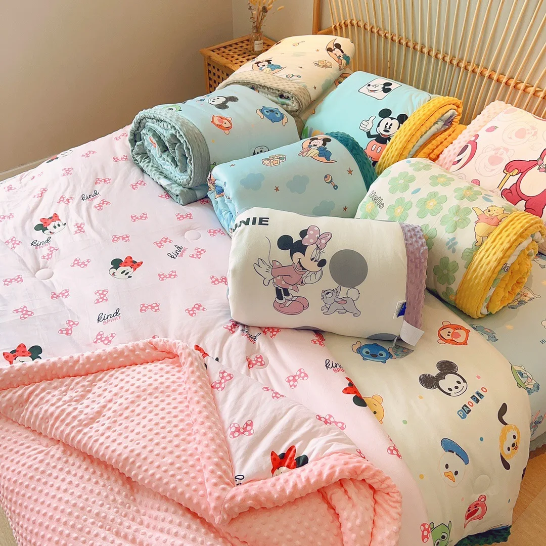 

Quilt Summer Air Conditioning Quilt Lunch Break Cover Blanket Quilt Cartoon Knitted Cotton Bean Velvet Single Child Student