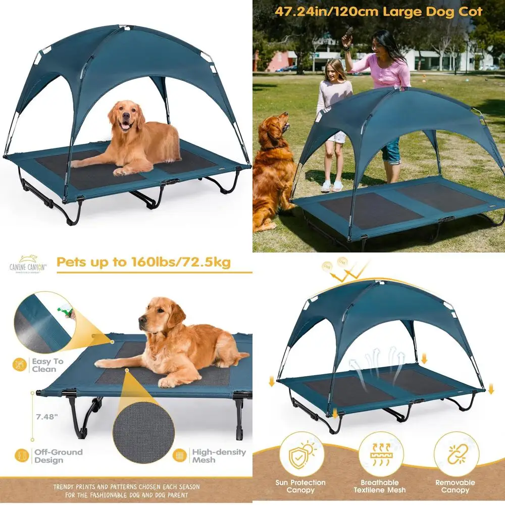 

Большая лежанка для собак 47 размера - приподнятая, охлаждающая, со съемным чехлом, моющаяся сетчатая, подходит для крупных собак, для использования в помещении/на улице