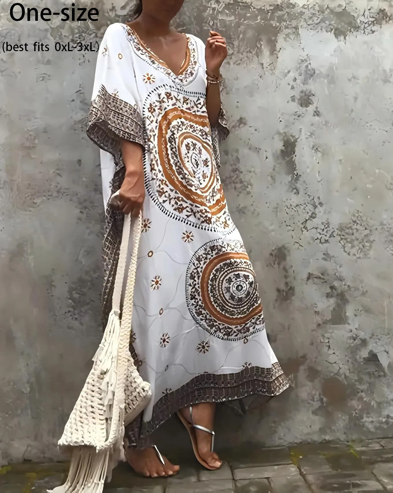 Cover-Up de plage de style ethnique bohème d'été pour femmes – Robe ample pour bikini et maillots de bain