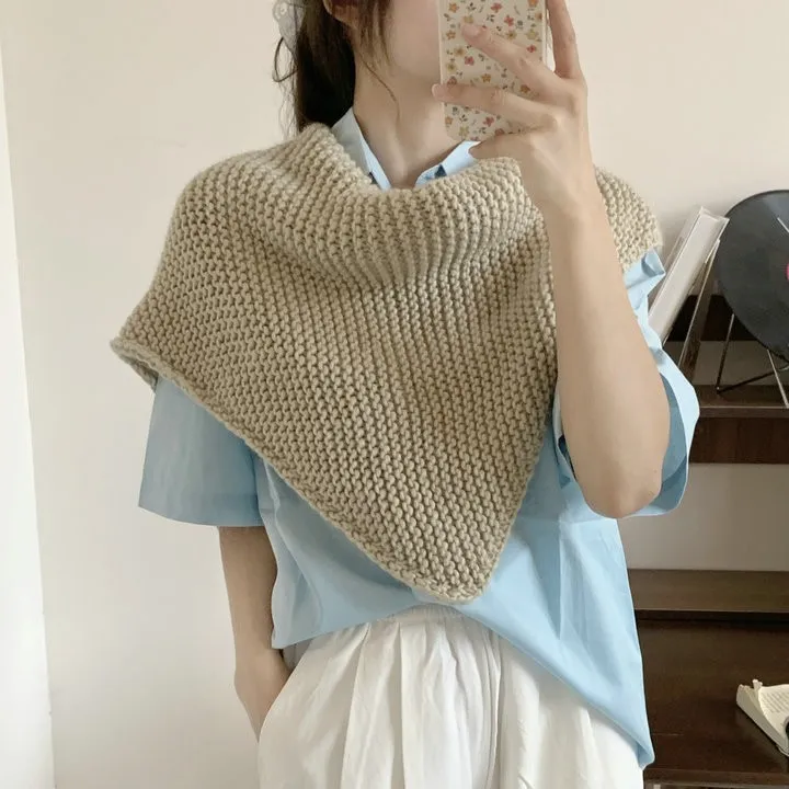 

Новая универсальная трикотажная шаль-шарф с бахромой для женщин на осень и зиму, однотонная, теплая, для защиты от холода