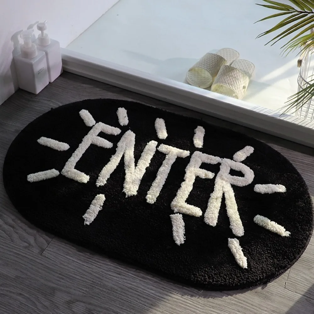 Quick Dry Imitation Cashmere Mat Anti-Slip Backing High Absorbency Absorbent Doormat Luxury Feel Fashionable Bathroom Mat