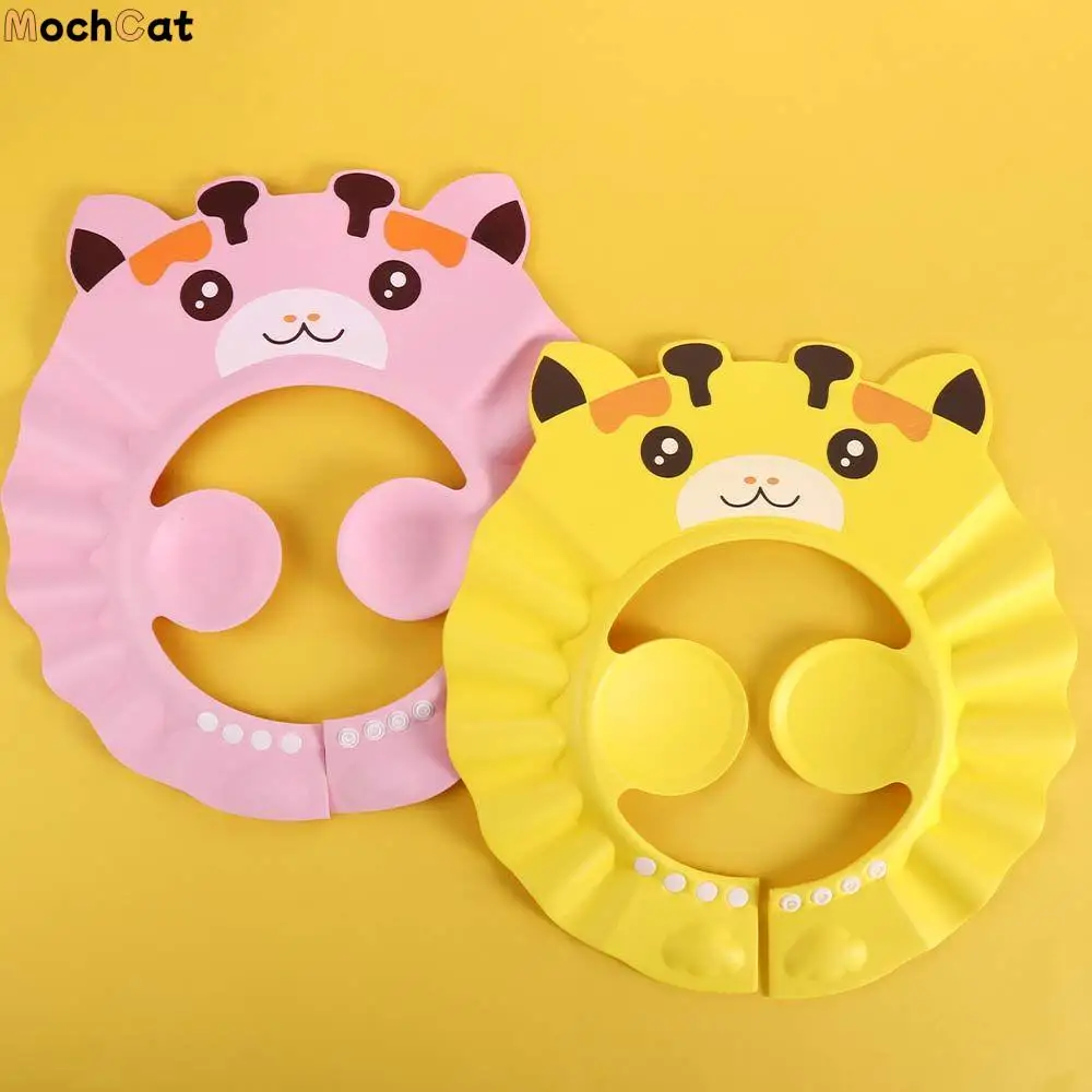 

Cute Adjustable Ear Protection Cartoon Infant Protect Eye Waterproof Head Cover Shampoo Cap Bath Visor Hat Baby Bath Hat