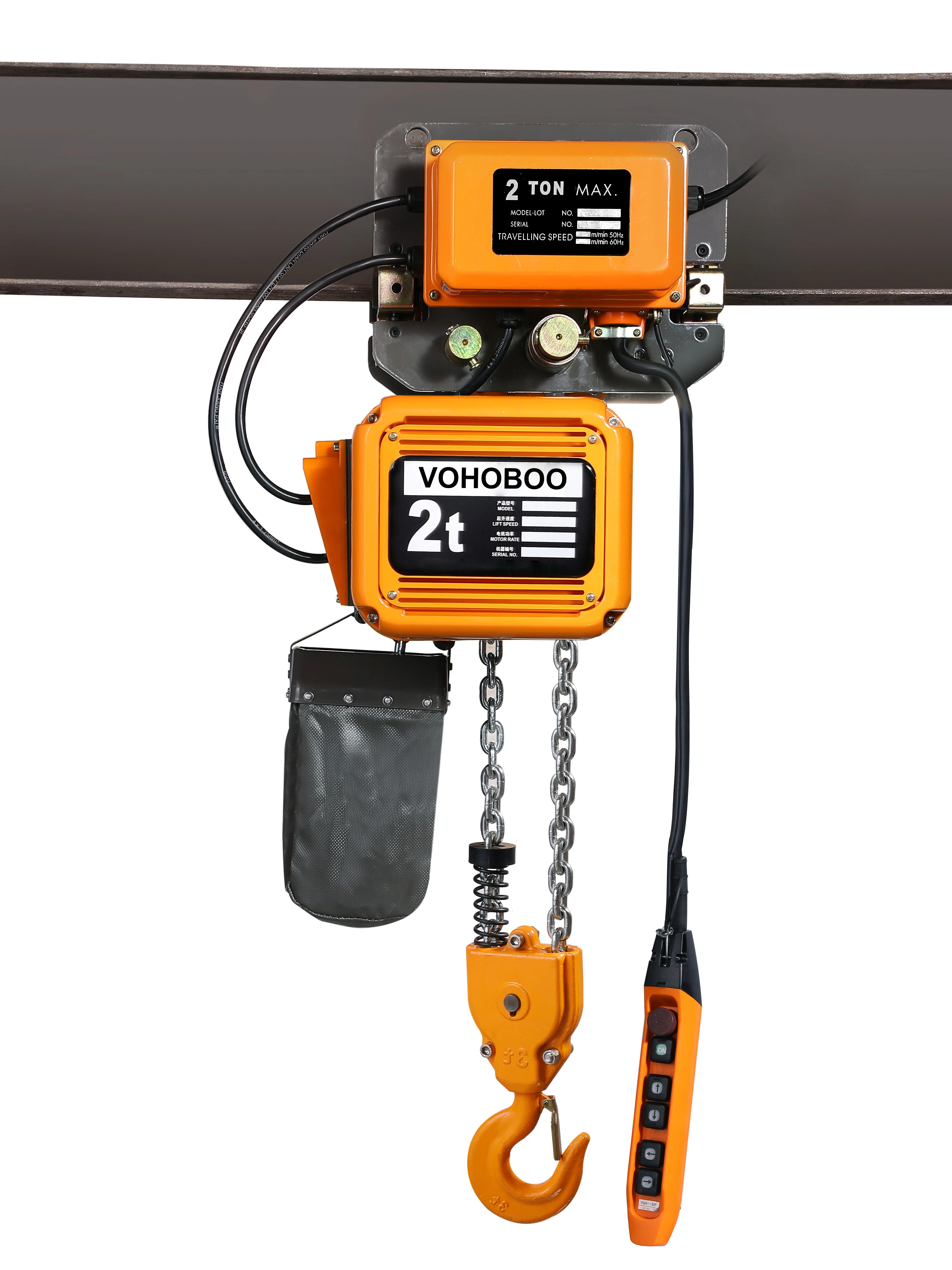 2 3 5 Ton Remote Control Bag Mode Pull Lift Manual Lifting ER Type Electric Chain Hoist With Electric Trolley