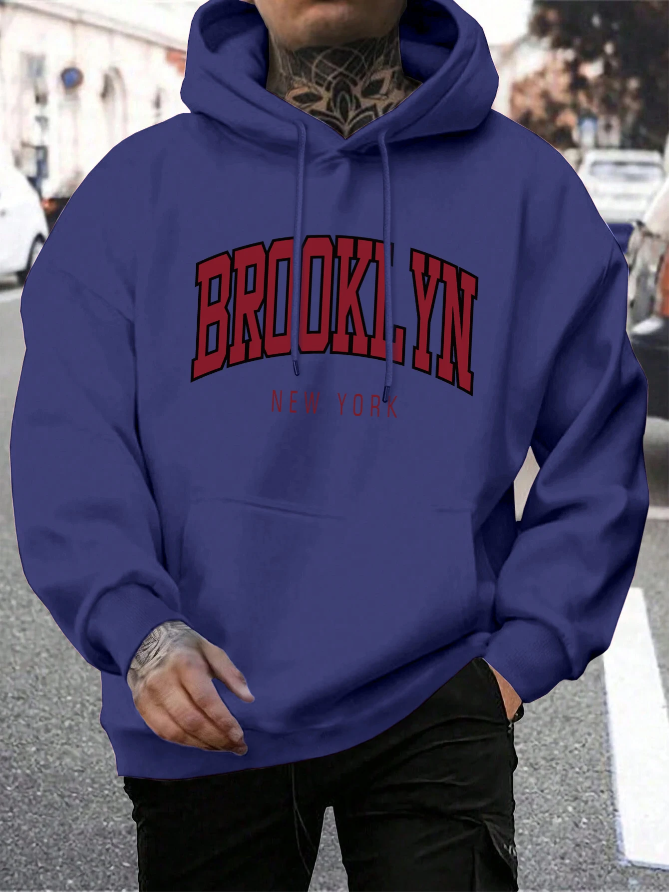 Brooklyn New York Printed Sweatshirt Men Harajuku Comfortable Hooded Fashion Soft Hoodies Autumn Fleece Warm Clothes