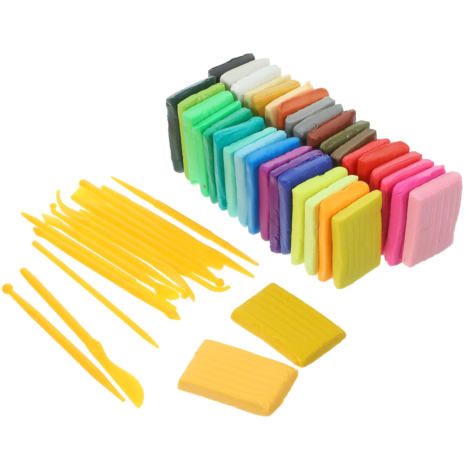 

36 Colors Polymer Set Bright Modeling Clay Air Dry Crafts Tools DIY Kit for Teenagers Bright Color Clay Plaything
