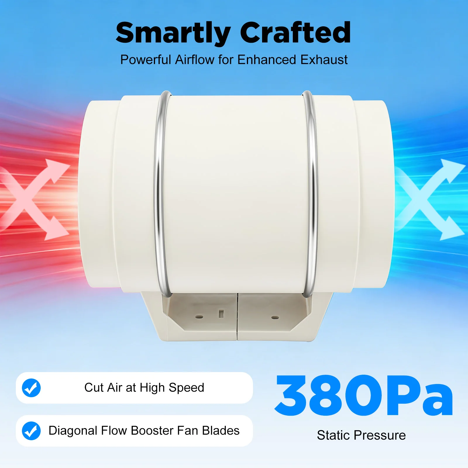 Ventilateur de gaine en ligne puissant 136W, débit d'air 900m³/h, extracteur silencieux pour salle de bain, sous-sol, salle de moxa, atelier