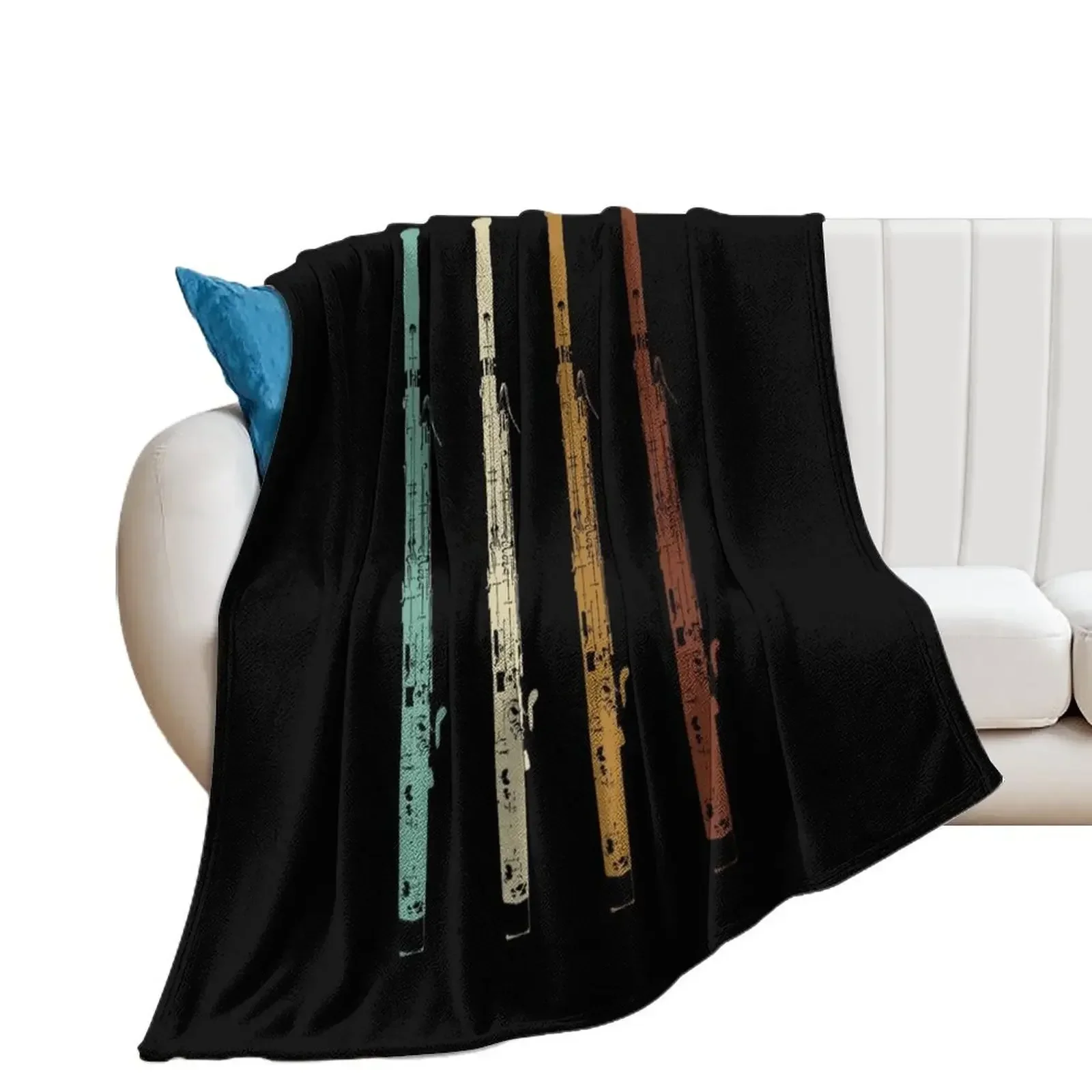 Retro Vintage Bassoon Gift Bassoonist Band Bassoon Player Throw Blanket Giant Sofa Luxury St Thins Bed linens Blankets