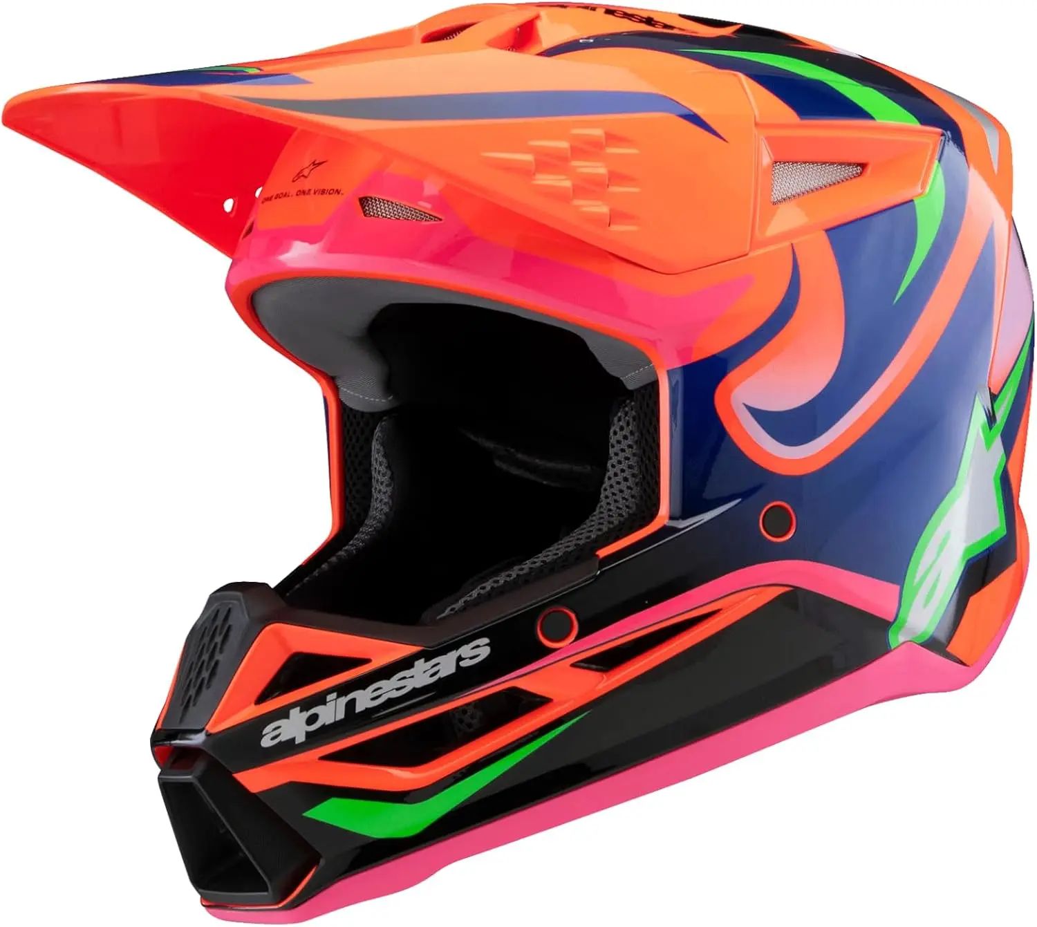

S-M3 Youth Moto Helmet (Orange Fluo/Purple/Pink Fluo, Youth Medium)