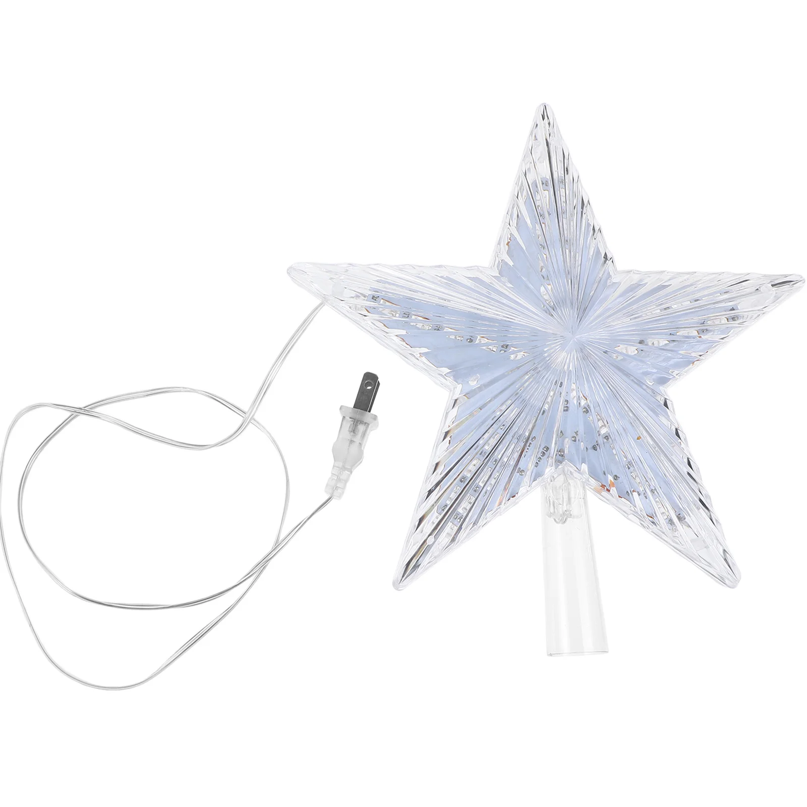 

Christmas Tree Star Topper LED Warm White Flashing Crystal Clear Ornament for Christmas Tree and Home Decoration