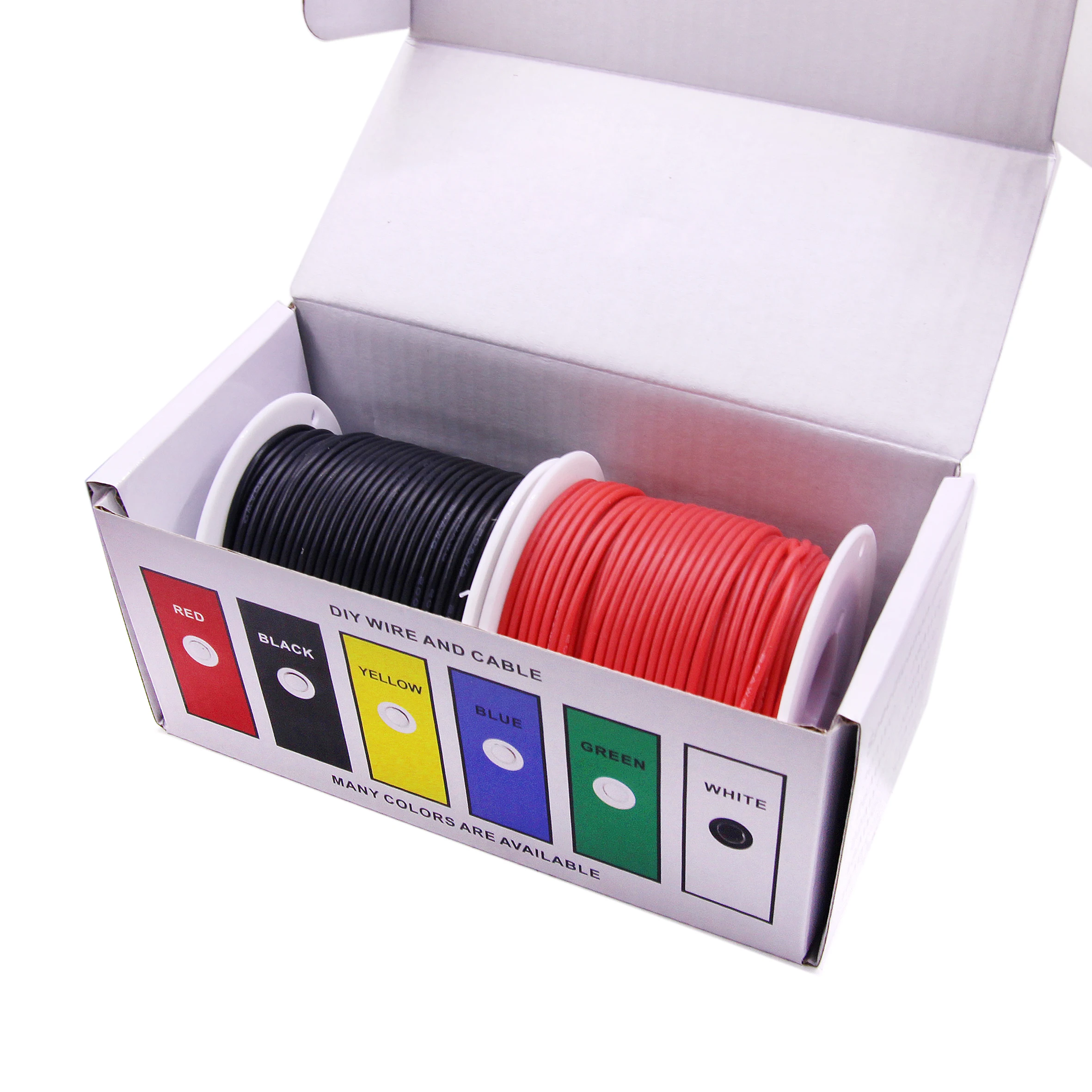 1007 Electronic Wire 28/26/24/22/20/18/16AWG Eco-friendly Tin-Coated Copper DIY Red/Black Wire for Electronics