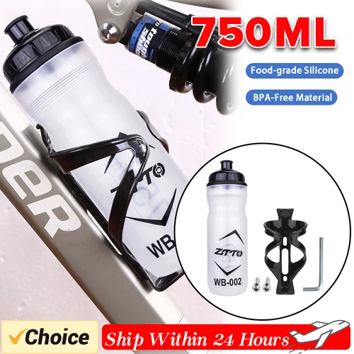 산악 도로 자전거 물병, PP5 플라스틱 물병, 야외 사이클링 주전자, 휴대용 압착기 물컵, 750ml 