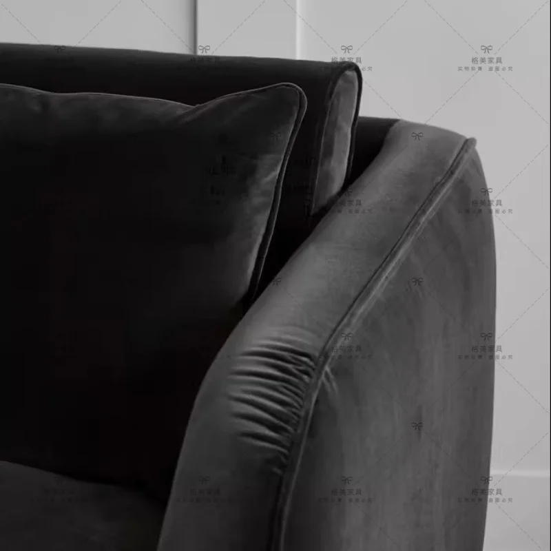 Krzesło do negocjacji z tkaniny, pojedyncza sofa, średniowieczny aksamit, lite drewno, retro, proste krzesło do salonu.