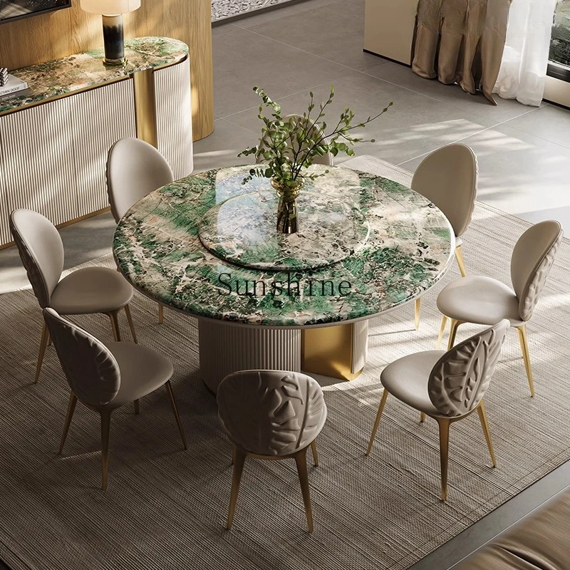 

Haute couture villa Italian marble luxury stone square round dining table