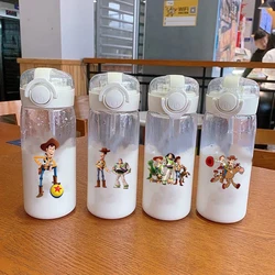 400ml/600ml Disney Toy Story Buzz Lightyear Transparent Straw Large Capacity Outdoor Portable Camping Fitness Sports Water Cup