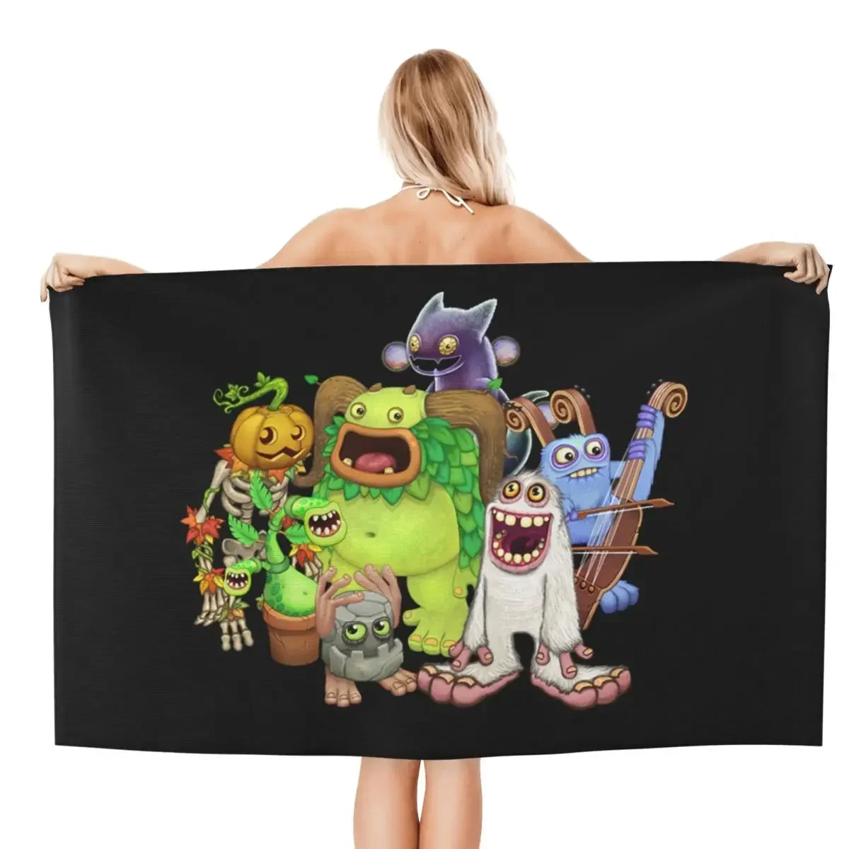 Classic Video Game My Singing Monsters Beach Towel Quick Dry Super Soft Microfiber Pool Sauna Towels