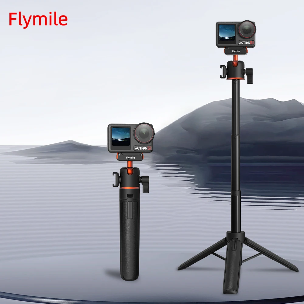 

Штатив Flymile для селфи-палки для DJI Action 5 Pro/OSMO 360 с быстросъемным основанием, штатив с регулируемой длиной, аксессуары для камеры
