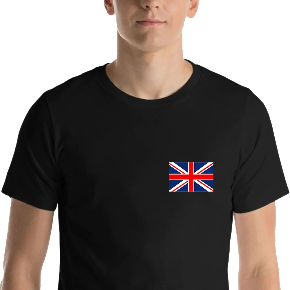 HX United Kingdom T-shirts I Love My Motherland Flag Stickers Black White Cotton Tees Adult Teens Summer Short Sleeve Shirts