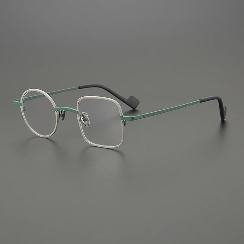 Niche literary personality fashion glasses frame ultra-light pure titanium square shape color matching retro casual optical glas