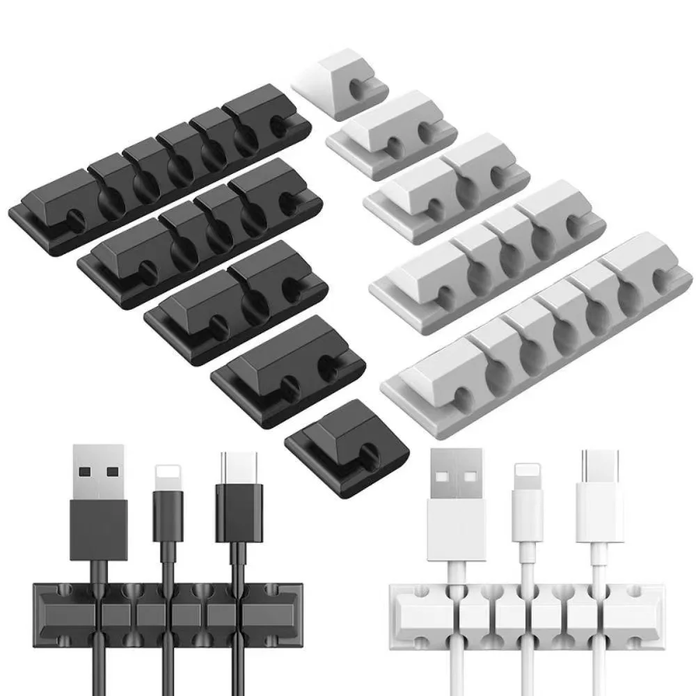 Cable Holder Cord Organizer Silicone Cable Management USB Winder Desktop Tidy Cable Clips for Mouse Headphone Wire Organizer