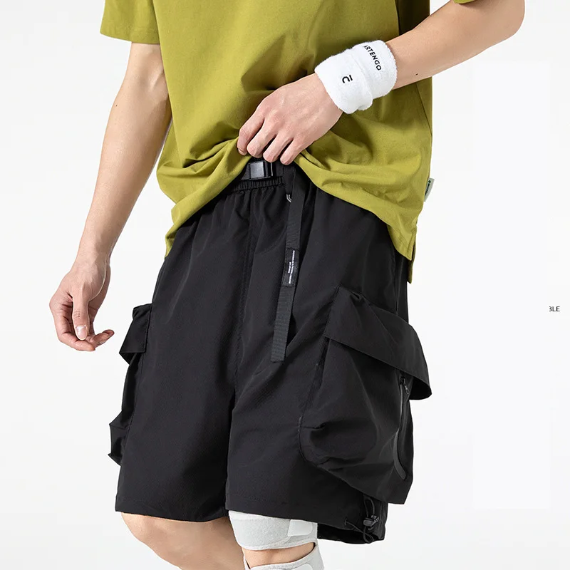 

Летние уличные функциональные спортивные шорты-карго, мужские уличные свободные повседневные легкие тонкие дышащие быстросохнущие спортивные шорты, брюки