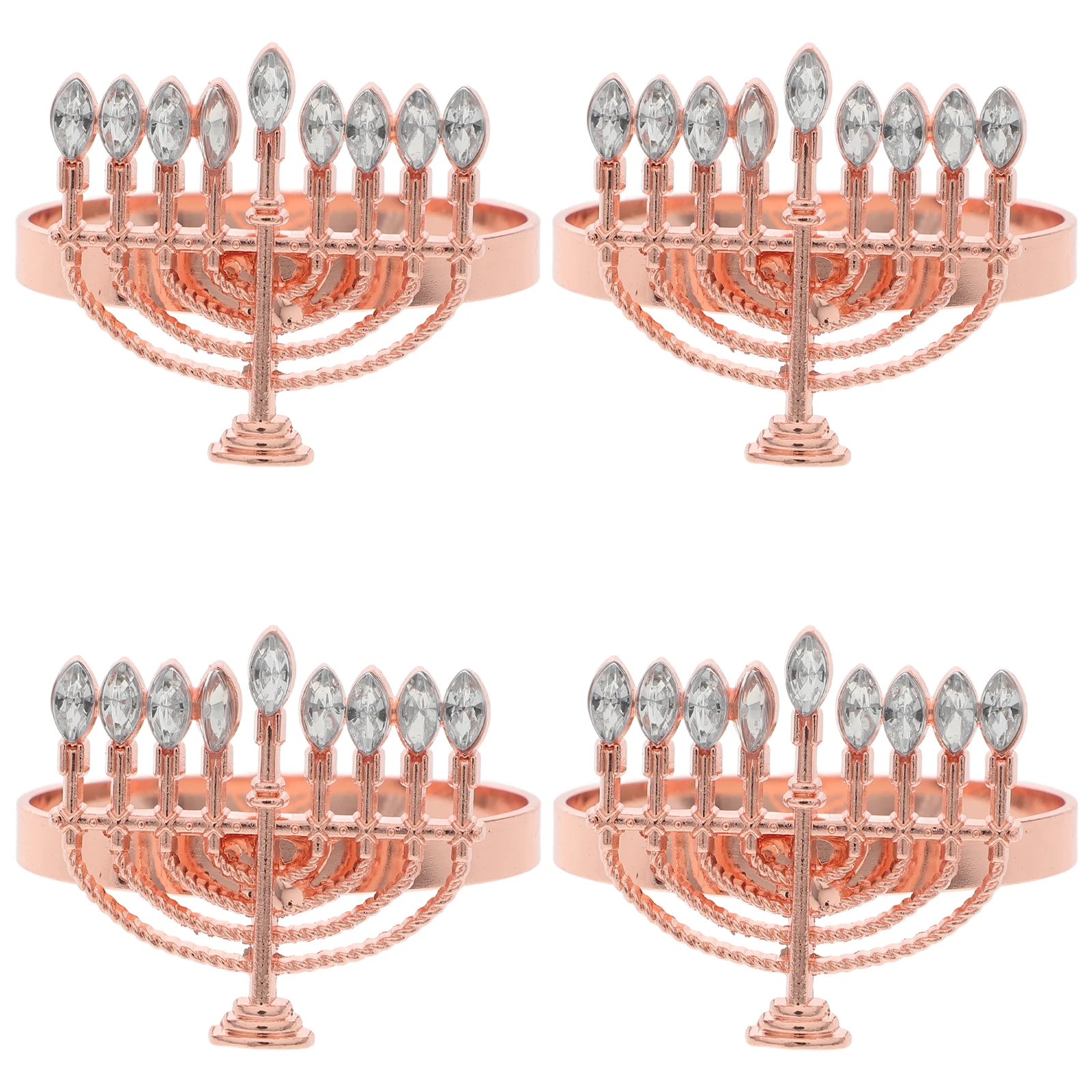 

4 Pcs Napkin Ring Delicate Serviette Buckle European Rings Decorative Hanukkah Decorations Alloy Buckles