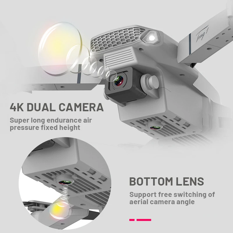 Photographie aérienne Uav professionnelle HD 4k, double caméra, Wifi, modèle d'avion pliant, jouet pour enfants, Mini avion RC