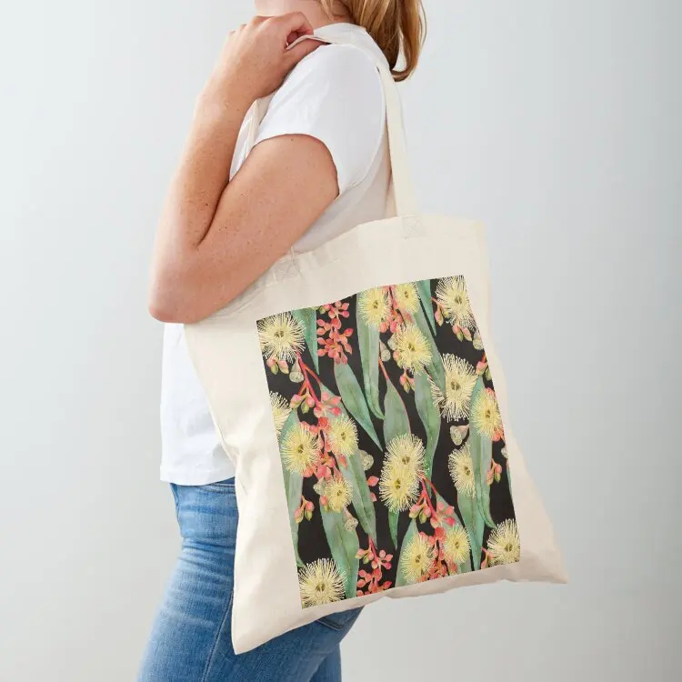 

Bush Gum Floral Blooms - Elegant Black Tote Bag Women's bags tote bags men Eco bag