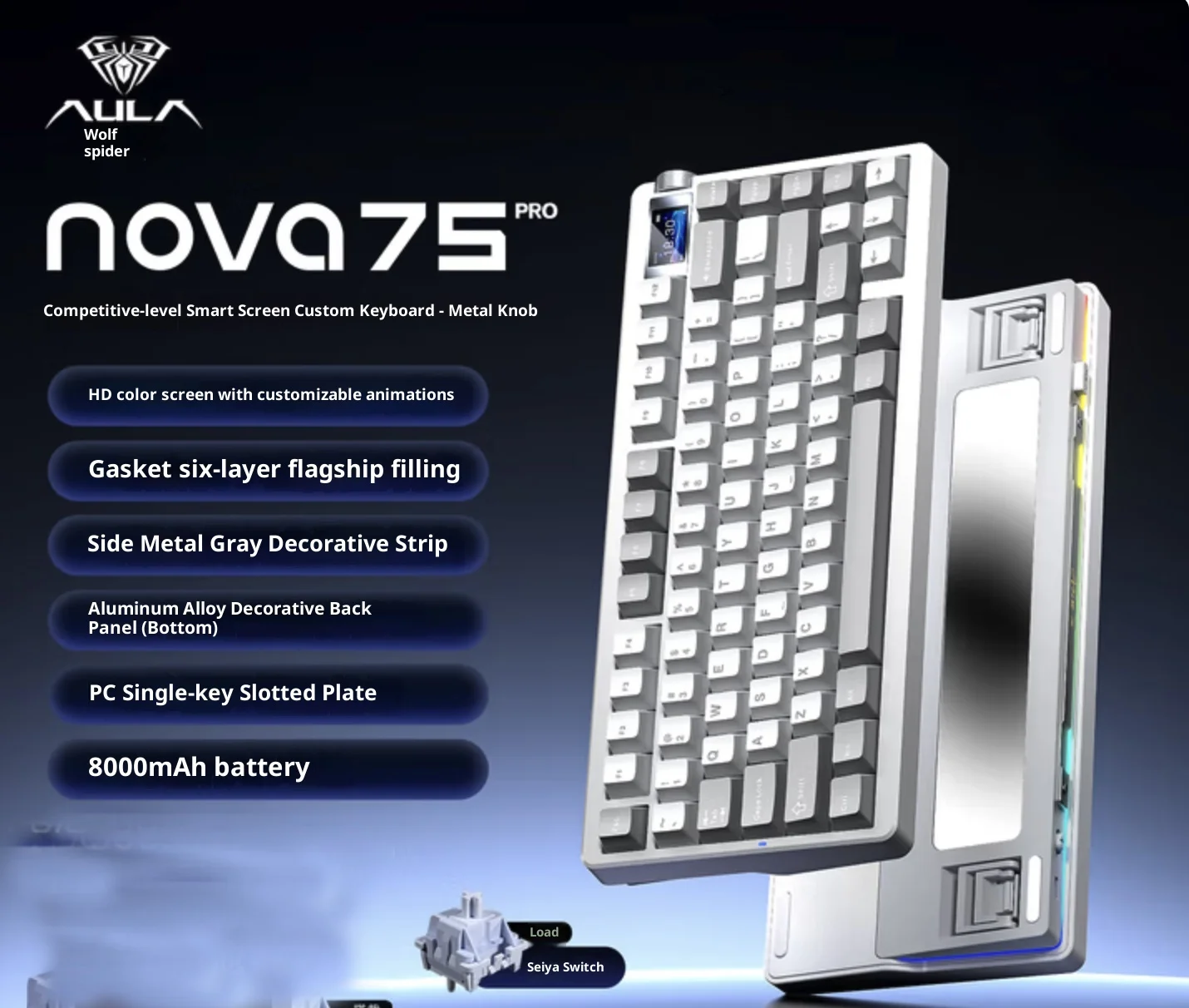 

NEW EvoWorks EVO75 Gaming Mechanical Keyboard 3-Mode Wireless Keyboard Hot Swap Rapidly Detachable 2 Aluminium Keyboards QMK/VIA