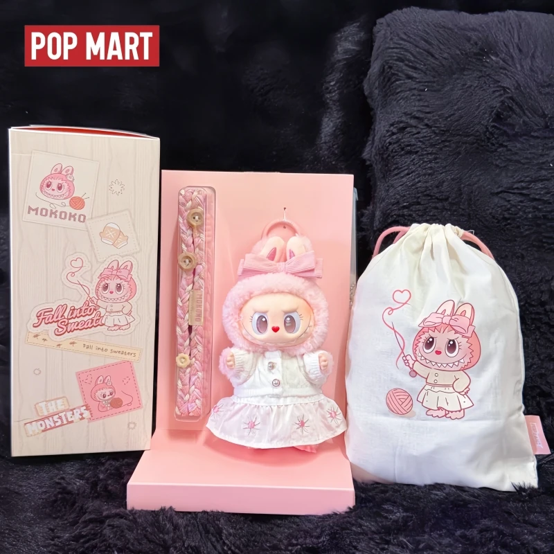 

POP MART Mokoko Wake Up Spring Series: Плюшевая виниловая кукла-брелок Fluffy Ball Party с набором сменных пижам, коллекционная игрушка