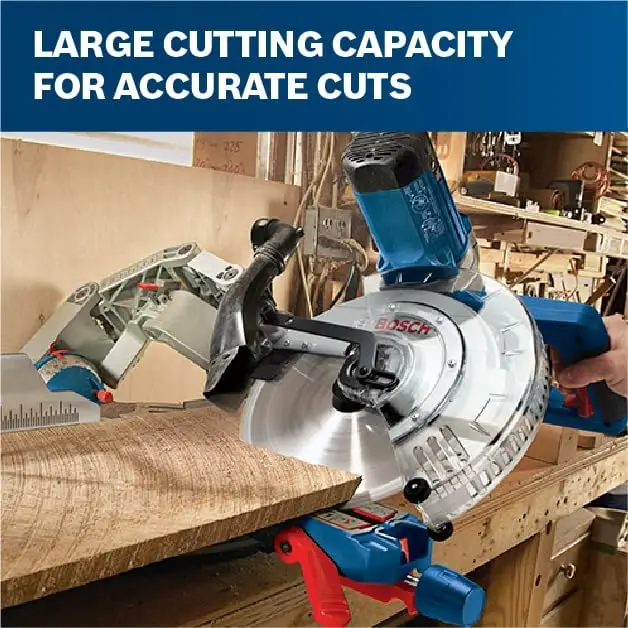 BOSCH GCM12SD 15 Amp 12 Inch Corded Dual-Bevel Sliding Glide Miter Saw with 60 Tooth Saw Blade