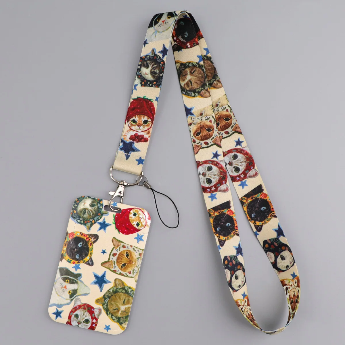 Cute Black Cat Lanyard For Keys ID Credit Bank Card Cover Frog Animals Badge Holder Phone Key Lanyard Keychain Accessories Gift - view 6
